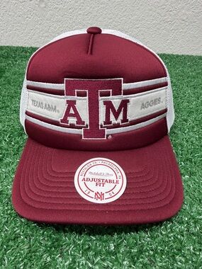 Mitchell & Ness Texas A&M Maroon and White Foam Trucker Hat